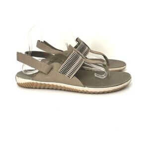 Sorel Women’s Size 10.5 Out 'N About Sage Grey Sandal Flats NL3260-365